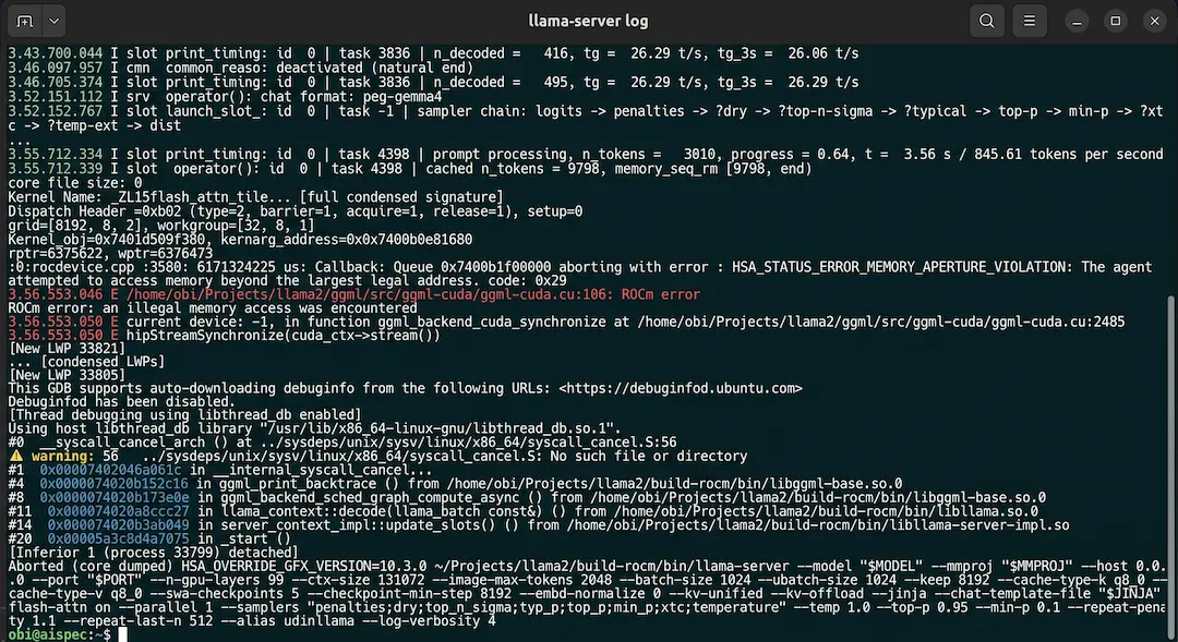Core dump assert crash max_blocks_per_sm greater than 0 on gfx1031 ROCm