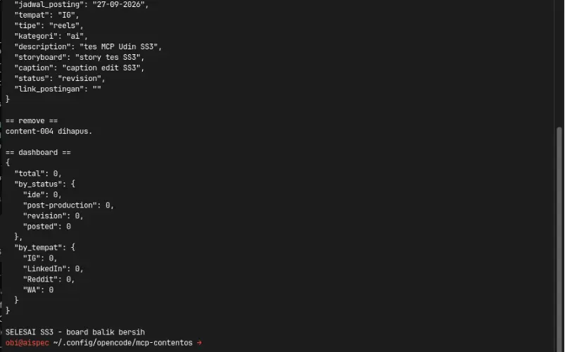 MCP transcript end with updated revision plus deleted record plus clean dashboard - Robby Aliasa Akbar